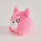 Pink round Wakuma bear plush keychain with chibi-style face, two forehead marks, and small paws.